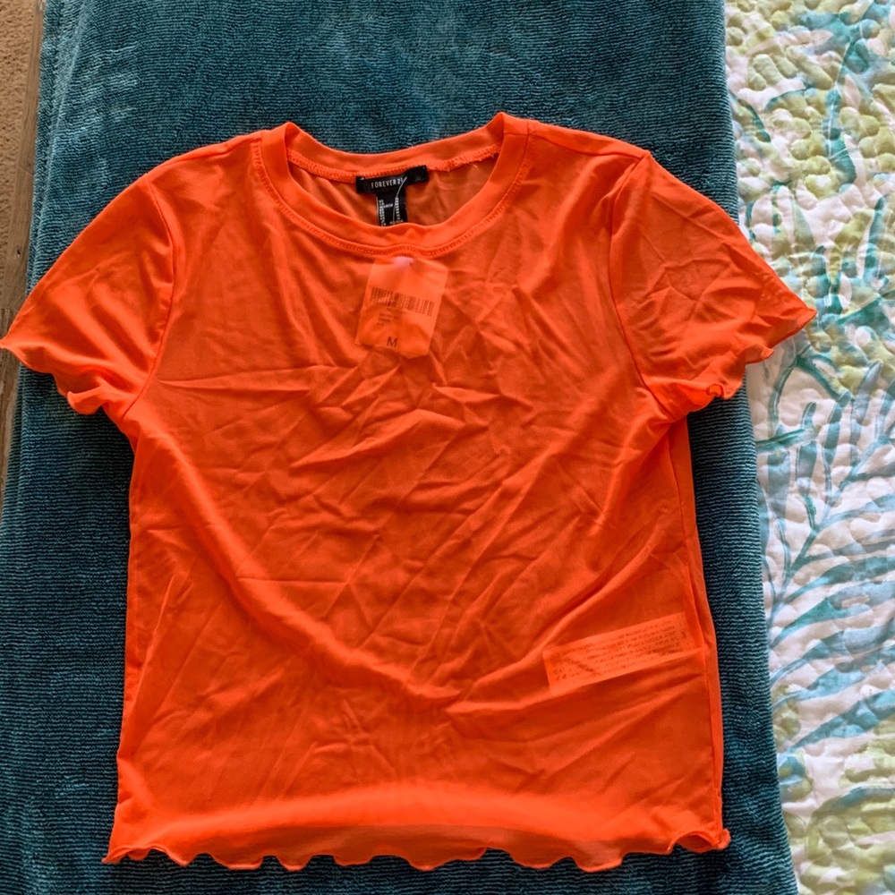 Mesh orange top